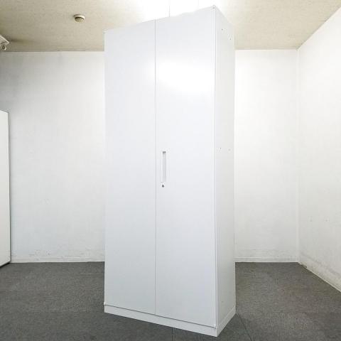 【大容量!オフィス書類をたっぷり6段収納できます!】■ウチダ 両開き書庫 W900×D450×H2150mm ホワイト ハイキャビネット【UCHIDA HS】