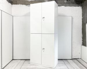 ■Okamura/オカムラ　■Rectline/レクトライン■マルチアクセスハンドル 　■ホワイト　■ハイキャビネット　■両開き＋両開き　■オススメ(おすすめ) 大人気