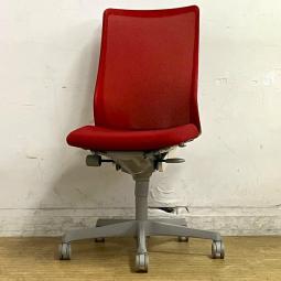 【在庫入替セール】オカムラ　フルーエント　ハイバック　メッシュ　肘無しモデル　レッド　価格・デザイン・機能性すべてよしです【愛知・名古屋・豊田・静岡・浜松】