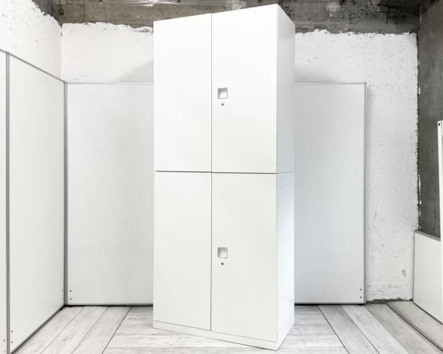 ■Okamura/オカムラ ■Rectline/レクトライン■マルチアクセスハンドル ■ホワイト ■ハイキャビネット ■両開き+両開き ■オススメ(おすすめ) 大人気
