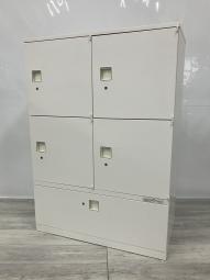 【在庫入替セール】【中古】レクトライン 4B285X ZA75、4BH2ZZ ZA75 オカムラ/okamura 4人用更衣ロッカー＋1段ラテラル 模様入り天板付
 <愛知、岐阜、三重、静岡、福井、長野、石川>