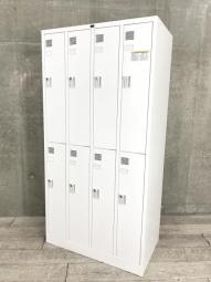 【関西倉庫在庫品】■内田洋行　システムロッカー　NSシリーズ　8人用ロッカー　■ダイヤル錠　■2段×4列　■ホワイト　■ダイヤル錠　【弊社使用欄：A01088296】