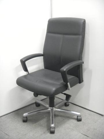【関西倉庫在庫品】内田洋行製 エグゼクティブチェア 役員用チェア EXシリーズ レザー張り ブラック色 【弊社使用欄:A01089099】