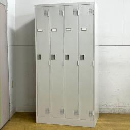 【在庫入替セール】豊国工業　TLKシリーズ　4人用ロッカー　ホワイトグレー　鍵付き　シリンダー錠【愛知・名古屋・豊田・静岡・浜松】