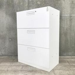 【8月下旬から入荷予定！先行予約品】【関東大量入荷予定】【約30台入荷予定】【収納力抜群の3段ラテラル書庫！A4書類が大量に収納可能！】■コクヨ(KOKUYO)製　エディア(EDIA)シリーズ　3段ラテラル　ローキャビネット　■ホワイト　■シリンダー錠【弊社使用欄：8月下旬】