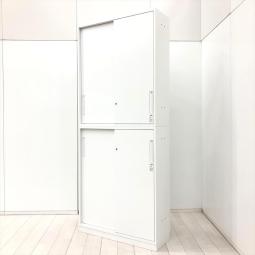 【省スペースに大容量収納！】■コクヨ(KOKUYO)　エディア(EDIA)シリーズ　上下引戸書庫セット　H2160㎜　ホワイト　■スライド引き戸だから開閉スペースに困りません！人気の引き違い書庫！【KOKUYO　EDIA】