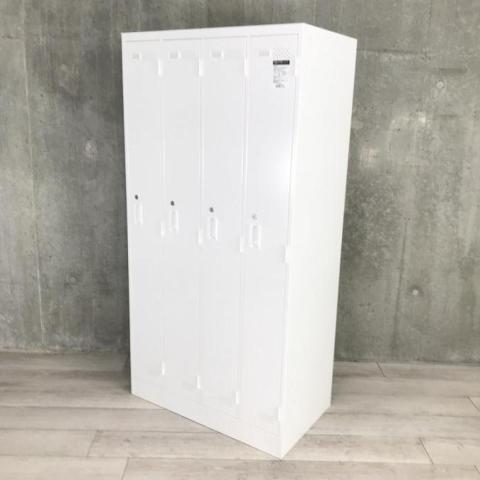 【個人の衣服や荷物をしっかり管理！使い勝手の良い4人用ロッカー！移転・増員にもおすすめ】■コクヨ(KOKUYO)製　LKシリーズ　4人用ロッカー　縦型更衣用ロッカー　W900×D515㎜　■シリンダー錠　■ホワイト※愛知※名古屋※豊田※三重