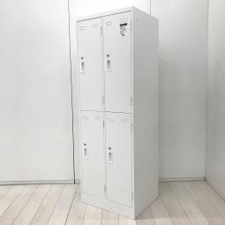 【定価約　円】【省スペースに4名分の収納が可能！常に人気の高い更衣用ロッカー！】■コクヨ(KOKUYO)製　LKロッカーシリーズ　4人用更衣ロッカー　W605×D515㎜　2列×2段　■シリンダー錠　■ホワイト
