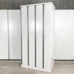 【スタンダードなデザインで使いやすい！4人用更衣ロッカーで増員にもオススメ！】■オカムラ（okamura）製　SWシリーズ　4人用ロッカー　更衣ロッカー　■シリンダー錠　■ホワイト