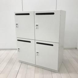【在庫入替セール品！（本在庫限定価格）】【フレキシブルな働き方に対応！鍵の持ち歩き要らずで便利に使える！】■ダイシン工業製　バリアスシストシリーズ　壁面収納庫 4人用パーソナルロッカー　下置き専用　■ダイヤル錠タイプ　■メール投函口付　配線穴付き　■ホワイト【弊社使用欄：A01069685】【HU】