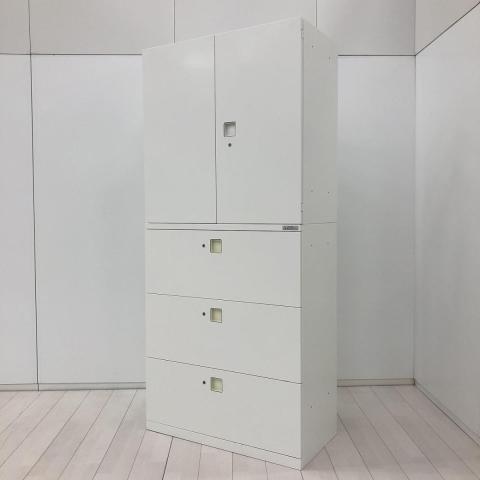 【中古】レクトライン 4B312F ZA75 / 4BG3CY ZA75 オカムラ（okamura） ハイキャビネット／両開き＋3段ラテラル