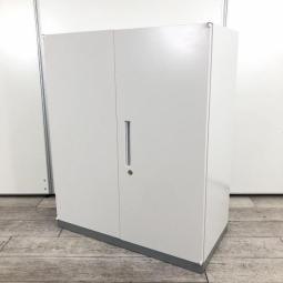 【人気の観音開きタイプ！取っ手が大きく使い勝手のよい定番キャビネット！】■イナバ(Inaba)製　TFシリーズ　両開き書庫　ローキャビネット　H1100㎜　■シリンダー錠　■ホワイト【AD】