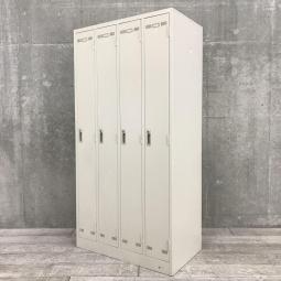 【個人の衣服や荷物をしっかり管理！使い勝手の良い4人用ロッカー！移転・増員にもおすすめ】■生興(SEIKO)製　SLKシリーズ　4人用ロッカー　更衣用ロッカー　W900×D515㎜　■シリンダー錠　■ニューグレー【AD】