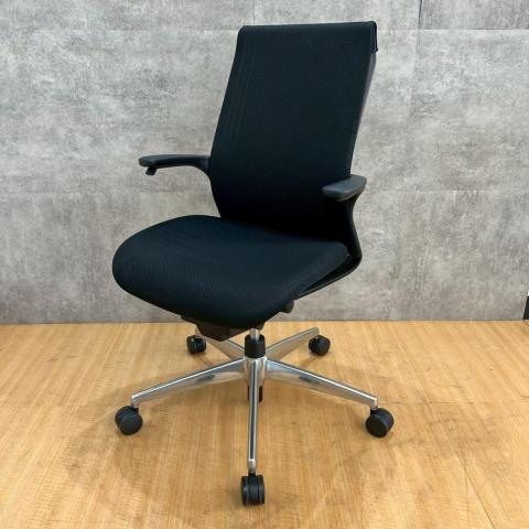 【中古】M4 アルミ CRS-G2201B コクヨ（KOKUYO） 肘付ハイバックチェア