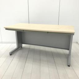 【オフィストレンドの最先端！　木目調のオシャレ天板が印象的なデスク！】■平机　W1400㎜　D650㎜　H700㎜　■引き出し付き　■ナチュラル