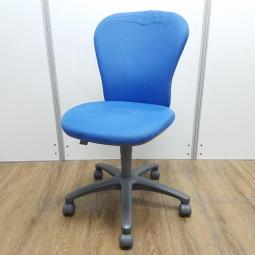 【訳アリ品：目立つヨレ・汚れ】コクヨ製　レグノシリーズ　ブルー　肘無しローバックチェア！！※保障対象外品になります。