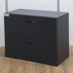 (T9)【訳あり品：施錠不可】【商品入替のため、残り1台限り】イトーキ製　eSキャビネット(エスキャビネット)　ブラック　W900xD450xH695サイズ　2段ラテラル書庫！！※保証対象外品になります。