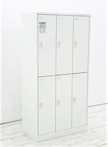 【KS】【鍵の持ち運び要らず！】■6人用ロッカー　ダイヤル錠タイプ　■☆4桁の暗証番号を自由に設定できます！フリーアドレスオフィスにもオススメ！【倉庫在庫品】【O】2478