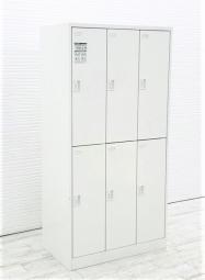 【KS】【鍵の持ち運び要らず！】■6人用ロッカー　ダイヤル錠タイプ　■☆4桁の暗証番号を自由に設定できます！フリーアドレスオフィスにもオススメ！【倉庫在庫品】【O】2478