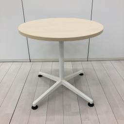 ABW/リフレッシュ/省スペース　コクヨ(KOKUYO)製　ジュート(JUTO)シリーズ　丸テーブル　W750×H720㎜　■天板：ナチュラル/脚：ホワイト