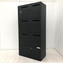 【まとめて揃います！】【フリーアドレスオフィスに最適なパーソナルロッカー！収納スペース付き！】■オカムラ(okamura)製　ピクスラインシリーズ　6人用パーソナルメールロッカー＋ラテラル書庫 　■ブラック　■ダイヤル錠　【関東倉庫在庫品】【弊社使用欄：A01075258】