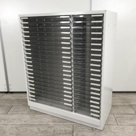 【中古】シンライン HTM-109KAR-W9 イトーキ（ITOKI） ローキャビネット／クリスタルトレー