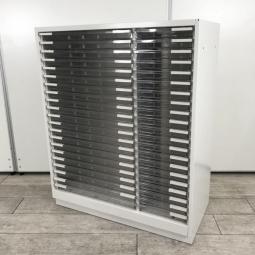 【Ａ３サイズとＡ４サイズのコンビトレー！】■イトーキ製　シンラインシリーズ　クリスタルトレーキャビネット　2列×21段　浅型トレイ