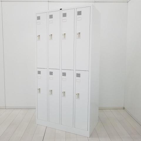 定番/人気/オススメ ウチダ(UCHIDA)製 システムロッカーNSシリーズ 8人用更衣ロッカー ■4列×2段 ■シリンダー錠 ■ホワイト