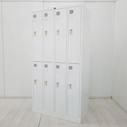 定番/人気/オススメ　ウチダ(UCHIDA)製　システムロッカーNSシリーズ　8人用更衣ロッカー　■4列×2段　■シリンダー錠　■ホワイト