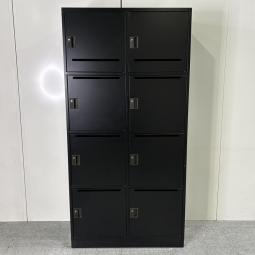 【安心の鍵管理×省スペース設計！8人分をスマート収納！！】■井上金庫　8人用ロッカー　H1820ｍｍ　■投函口付　■シリンダー錠　■ブラック　オフィスバスターズ　梅田本店