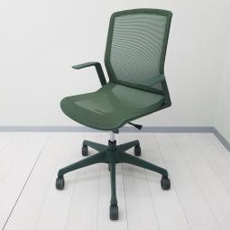 【9月9日入荷予定】オカムラ　CYNARA（シナーラ）　デザインアーム　アクセントカラー　ダークグリーン　ホローキャスター（ウレタン）　軽快なメッシュ素材でミニマルなデザイン性【愛知・名古屋・豊田・静岡・浜松】