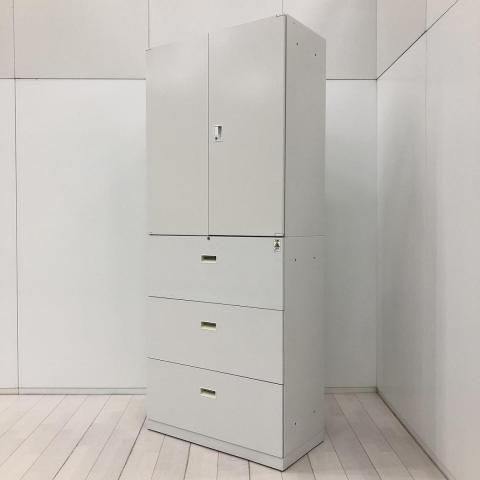 【中古】ビジネスウォールNタイプ  コクヨ（KOKUYO） ハイキャビネット／両開き＋3段ラテラル