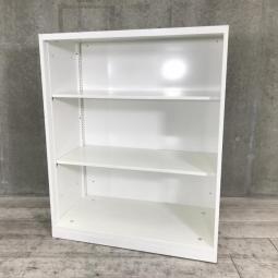【オフィスの書類をスッキリ整理！　扉の無いタイプなので資料探しがラクラク！】■オカムラ（okamura）製　レクトライン(Rectline)シリーズ　オープン書庫　ローキャビネット　■ホワイト