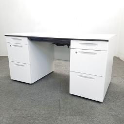【在庫入れ替え】綺麗なホワイトデスク入荷！中古　両袖デスク　事務机　オフィス机　ホワイト　コクヨ（T9）