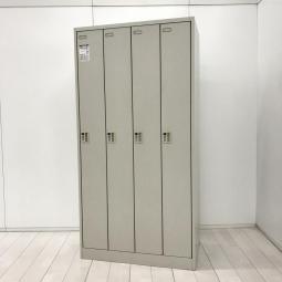 【ゆとりのある収納スペース！衣類や個人の荷物・貴重品の管理にオススメ！】■オカムラ（okamura）製　FZロッカーシリーズ　4人用更衣ロッカー　W900×D515㎜　■ダイヤル錠　■グレー