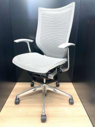 【まとめて揃います！】【肘付オフィスチェア】オカムラ（okamura）バロンチェア　メッシュ仕様　■色：ライトグレー　座面メッシュ　固定肘