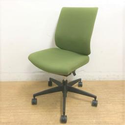 【9月8日入荷予定】コクヨ　ウィザード2　ローバック　肘無しモデル　　ロングセラーシリーズ　オリーブグリーン×ホワイトフレーム　定番の使いやすいチェア【愛知・名古屋・豊田・静岡・浜松】