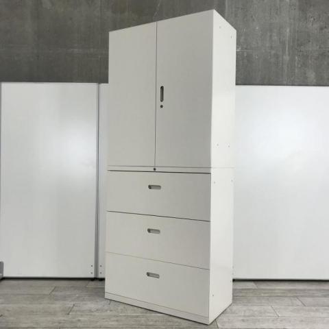 【入替セール】【定番の組み合わせ！】【エレベーターや階段での搬入も心配不要！】■クロガネ製 (KUROGANE)　両開き＋3段引き出し　シリンダー錠