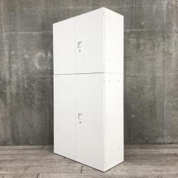 A4ファイル5段分の大容量収納！人気シリーズの上下書庫セットが入荷しました！女性でも手が届きやすい高さ1820㎜　[オカムラ製（okamura）　レクトライン（Rectline）　両開き戸+両開き　書庫セット]