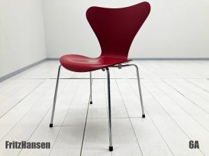 ６A）Fritz Hansen/フリッツハンセン　セブンチェア　ラッカー/レッド　北欧　ヤコブセン