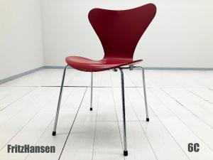 ６C）Fritz Hansen/フリッツハンセン　セブンチェア　ラッカー/レッド　北欧　ヤコブセン