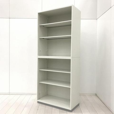 【在庫入替セール品につき特価!】【大容量収納のキャビネット!扉なしのため出し入れしやすい!】■プラス(PLUS)製 L6シリーズ オープン+オープン書庫 書庫セット ■W900 × D450 × H2150 mm ■ホワイト