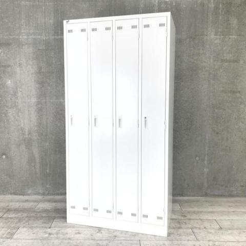 【個人の衣服や荷物をしっかり管理!使い勝手の良い4人用ロッカー!移転・増員にもおすすめ】■生興(SEIKO)製 SLKシリーズ 4人用ロッカー 更衣用ロッカー W900×D515㎜ ■シリンダー錠 ■ホワイト【2609】【A01090062】
