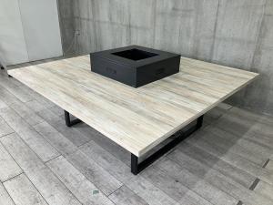 【ナチュラルで落ち着きのある素材で、居心地の良い空間つくり！】■オカムラ（okamura）製　Alt Piazza(アルトピアッツァ)　ライブラリーテーブル　■大型テーブル　スクエア　■木目ナチュラル天板　ブラック脚