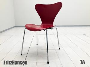 ７A）Fritz Hansen/フリッツハンセン　セブンチェア　ラッカー/レッド　北欧　ヤコブセン