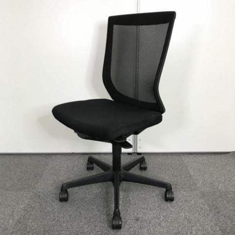 【中古】エスクードメッシュ C437ZR FHB1 オカムラ（okamura） 肘無ハイバックチェア