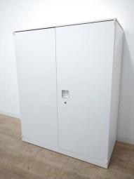 【定価約8万円】【ホワイトカラーマルチアクセスハンドル天板付き両開き書庫の入荷です】■オカムラ製　レクトライン　両開き書庫 　　■ホワイト　■W900　D450　H1120