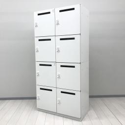【固定席を持たないモバイルワーカーにもオススメ！人気のメールロッカー！】■イトーキ(ITOKI)製　サフィ(suffi)シリーズ　8人用パーソナルロッカー　W900×D450×H1870mm　■投函口付　■オートロックプッシュボタン錠　■ホワイト　【弊社使用欄：A90100878】【ID】