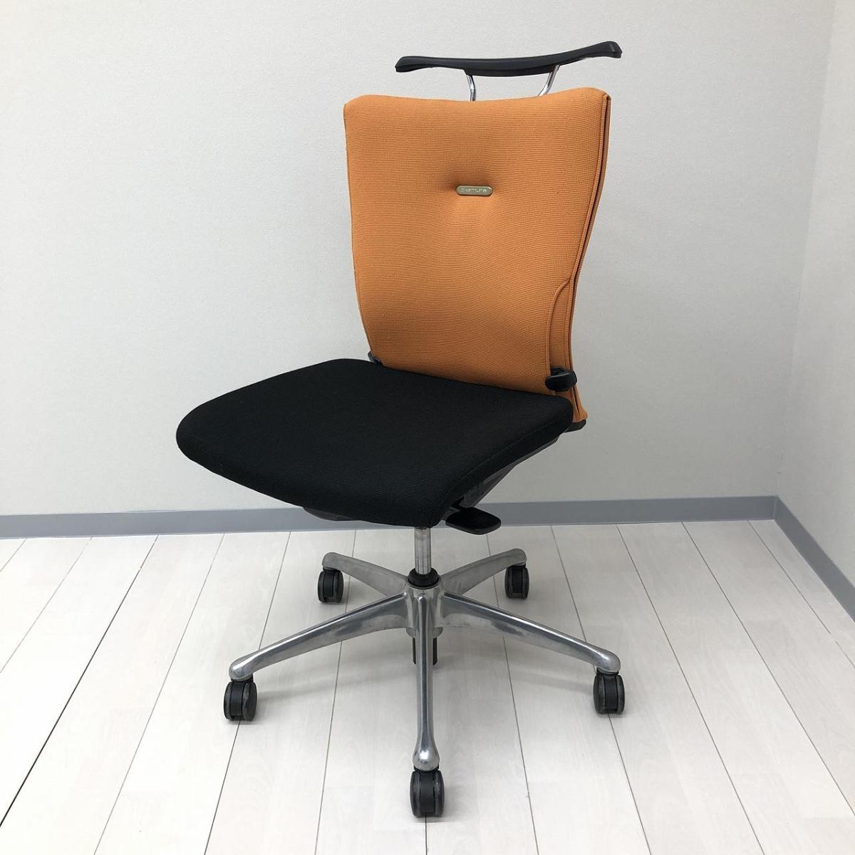 中古】フィーゴチェア CJ34ZS FAM8 オカムラ/okamura 肘無ミドルバック