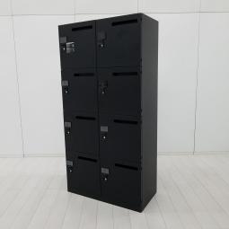 【フレキシブルな働き方に対応するメールロッカー！鍵の持ち運び要らずで便利に使えるダイヤル錠タイプ！】■オカムラ(okamura)製　ピクスライン(Pixline)シリーズ　8人用パーソナルロッカー　H1810㎜　■投函口　■ブラック　■ダイヤル錠　【弊社使用欄：A01095303】